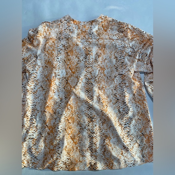 NEW Plus Size 2X Calvin Klein Women's Snakeskin Tunic Roll Tab Sleeve Blouse $85 - Picture 9 of 9